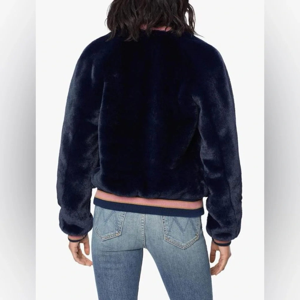 MOTHER The Letterman Faux Fur Bomber Jacket